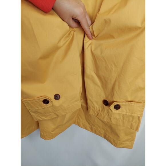 Mckenzie Tribe Men's Yellow Trench Coat With Brown Leather Collar Trim Sz XL - Picture 10 of 13